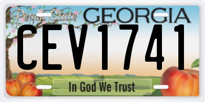 GA license plate CEV1741