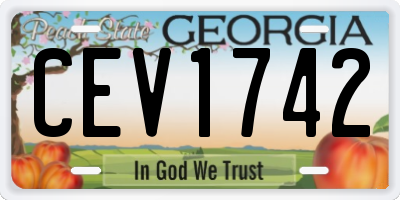 GA license plate CEV1742