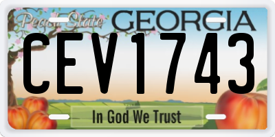 GA license plate CEV1743