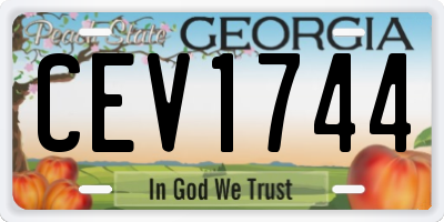 GA license plate CEV1744