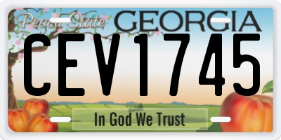 GA license plate CEV1745