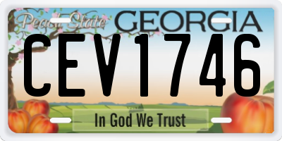 GA license plate CEV1746