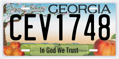 GA license plate CEV1748