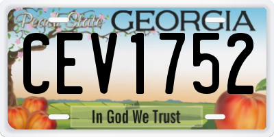 GA license plate CEV1752