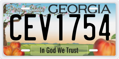 GA license plate CEV1754