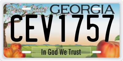 GA license plate CEV1757