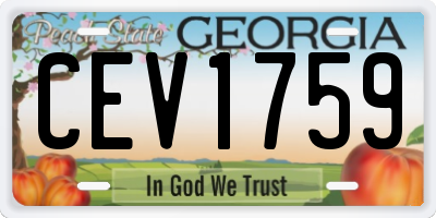 GA license plate CEV1759