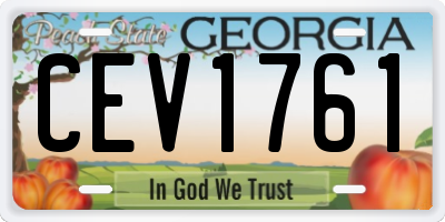 GA license plate CEV1761