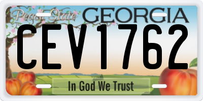 GA license plate CEV1762