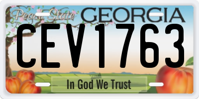 GA license plate CEV1763