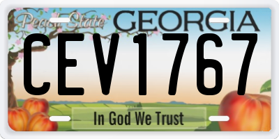 GA license plate CEV1767