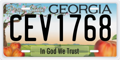GA license plate CEV1768