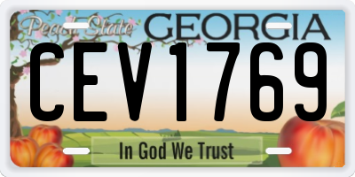 GA license plate CEV1769