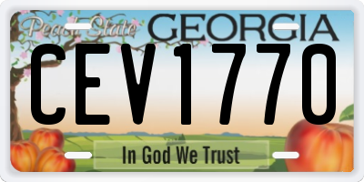 GA license plate CEV1770