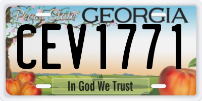 GA license plate CEV1771