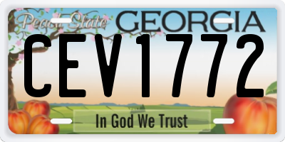 GA license plate CEV1772
