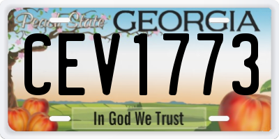 GA license plate CEV1773