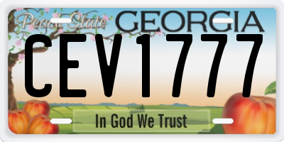 GA license plate CEV1777