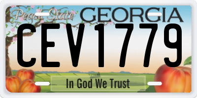 GA license plate CEV1779