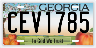 GA license plate CEV1785