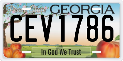 GA license plate CEV1786