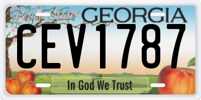 GA license plate CEV1787