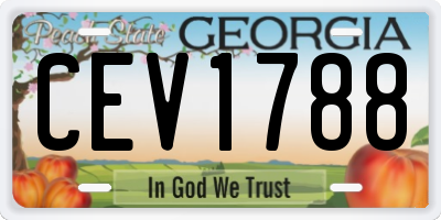 GA license plate CEV1788
