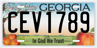 GA license plate CEV1789