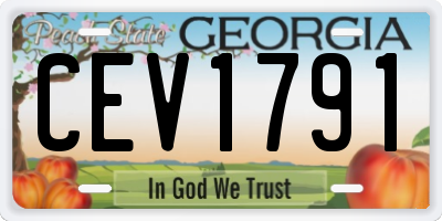 GA license plate CEV1791