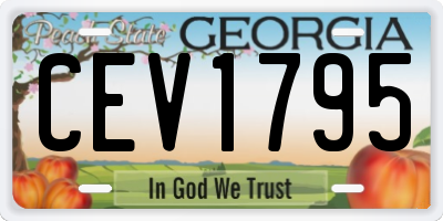 GA license plate CEV1795