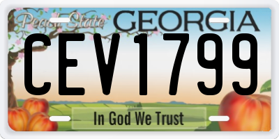 GA license plate CEV1799
