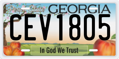 GA license plate CEV1805