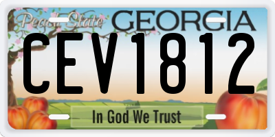 GA license plate CEV1812