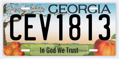 GA license plate CEV1813
