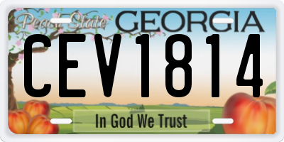 GA license plate CEV1814
