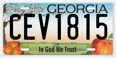 GA license plate CEV1815