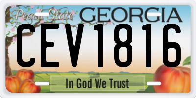 GA license plate CEV1816