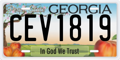 GA license plate CEV1819