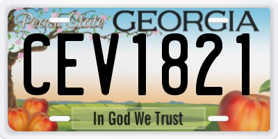 GA license plate CEV1821