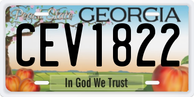 GA license plate CEV1822