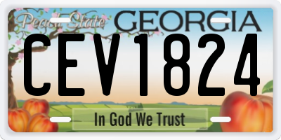 GA license plate CEV1824