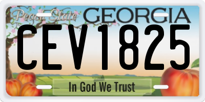 GA license plate CEV1825