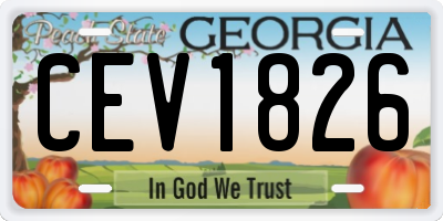 GA license plate CEV1826