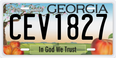 GA license plate CEV1827