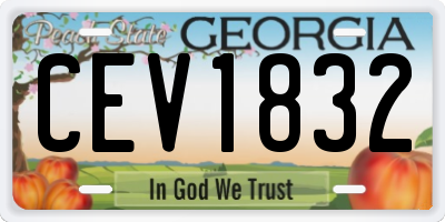 GA license plate CEV1832
