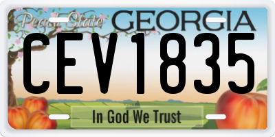 GA license plate CEV1835
