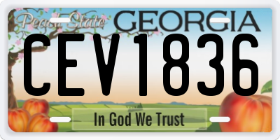 GA license plate CEV1836