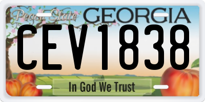 GA license plate CEV1838