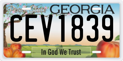 GA license plate CEV1839