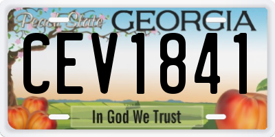 GA license plate CEV1841